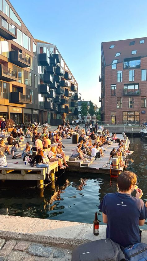 Copenhagen harbourfront at golden hour